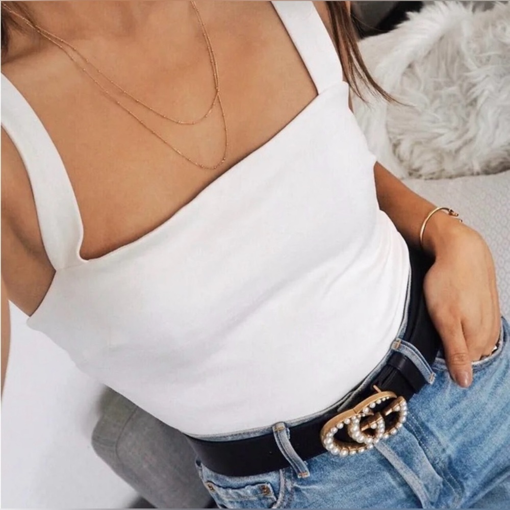 Lulus Symbolize White Sleeveless Bodysuit